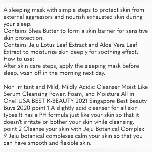 The Pure Lotus Set: pH Balancing Cleanser & Lotus Leaf Sleep Pack | NIB - Picture 13 of 13